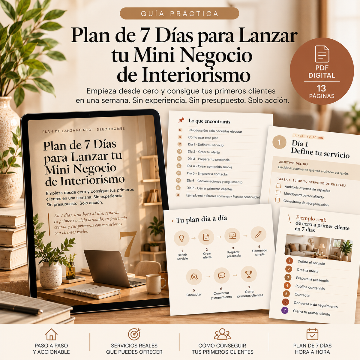 Plan de 7 Días para Lanzar tu Mini Negocio de Interiorismo