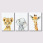 3 JUNGLE ANIMAL WALL ART PRINTS FOR BABY ROOM 45X60