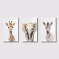 3 JUNGLE ANIMAL WALL ART PRINTS FOR BABY ROOM 45X60