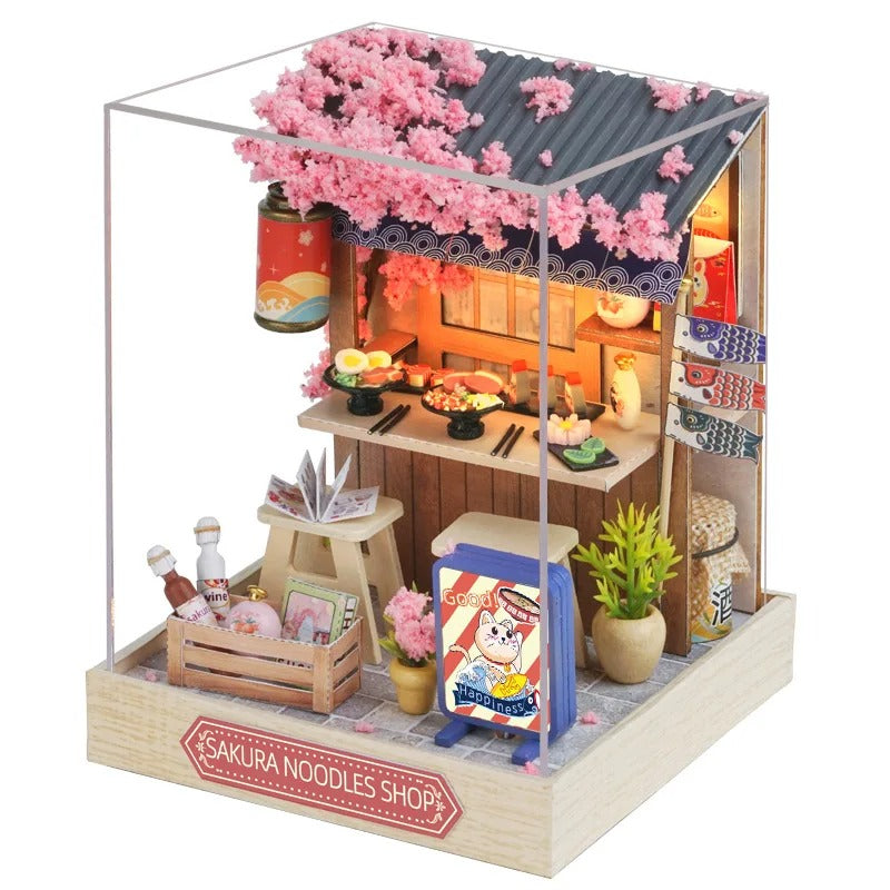 MINIATURE WOODEN DOLLHOUSE - DIY SMALL HOUSE KIT