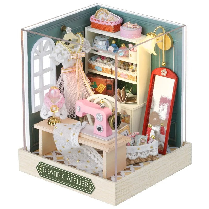 MINIATURE WOODEN DOLLHOUSE - DIY SMALL HOUSE KIT