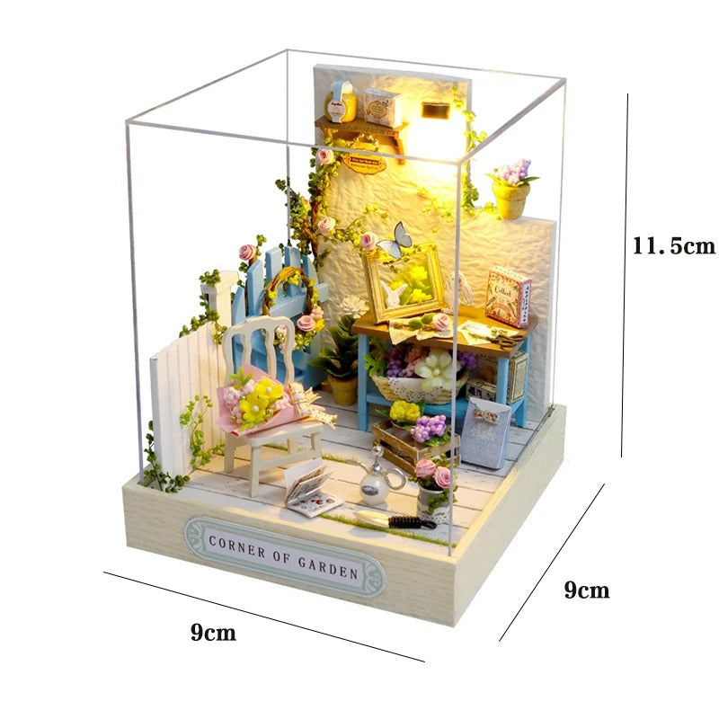 MINIATURE WOODEN DOLLHOUSE - DIY SMALL HOUSE KIT